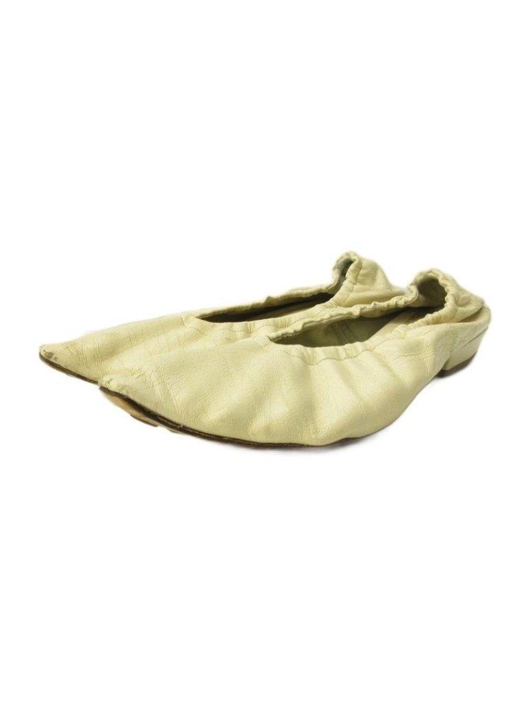 Bottega Veneta Ballet Shoes Flat Square Toe Leather 36.5 White